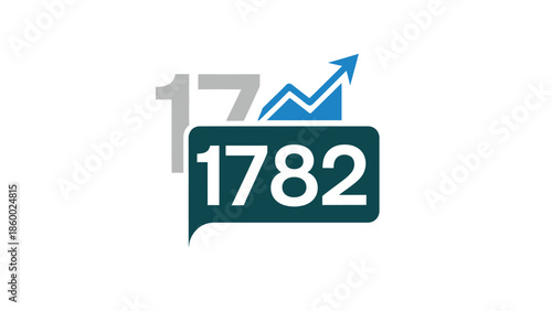 Financial Growth Concept Depicted with Number 1782 and Upward Arrow.