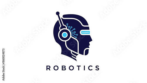 Futuristic Robot Head Silhouette Representing Advanced Robotics and Artificial Intelligence.