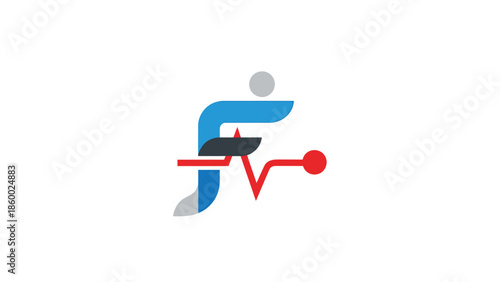 Fitness and health logo design representing active lifestyle and well-being.