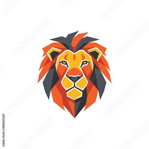 Geometric Lion Head Logo Design - A Bold and Modern Representation.