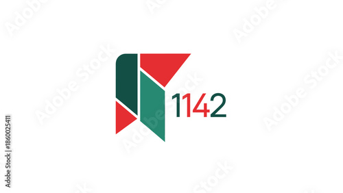 Geometric design with red, green, and white shapes and the number 1142. Free Download Geometric design with red, green, and white shapes and the number 1142. - GFXLoad