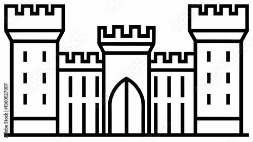 Medieval castle with towers and gate