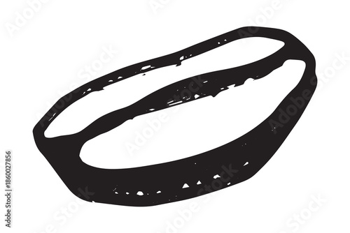 Hand drawn fresh roasted coffee bean Arabica robusta seed doodle Single element for print, web, design, decor