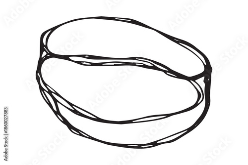 Hand drawn fresh roasted coffee bean Arabica robusta seed doodle Single element for print, web, design, decor
