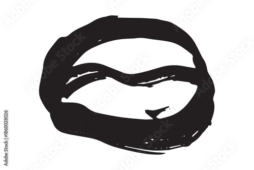 Hand drawn fresh roasted coffee bean Arabica robusta seed doodle Single element for print, web, design, decor