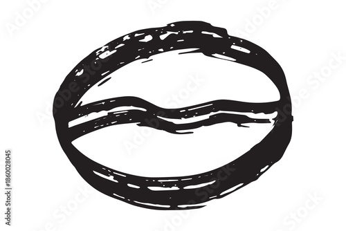 Hand drawn fresh roasted coffee bean Arabica robusta seed doodle Single element for print, web, design, decor