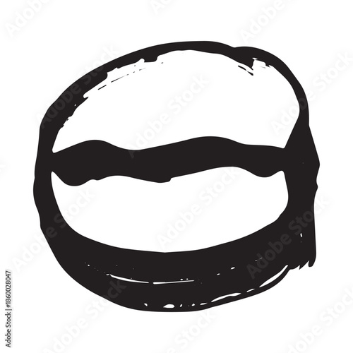 Hand drawn fresh roasted coffee bean Arabica robusta seed doodle Single element for print, web, design, decor