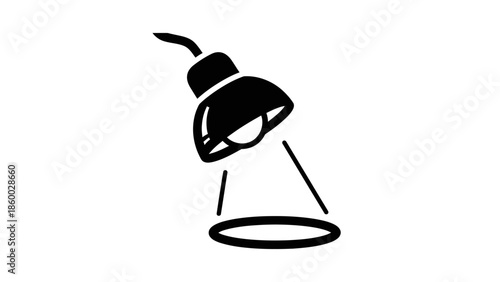 Black spotlight lamp studio lighting equipment.