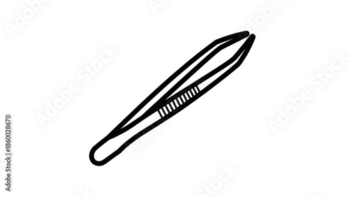 Black hair clip isolated on white.