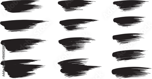 Abstract Grungy Brush Strokes in Dark Tones on Black Background