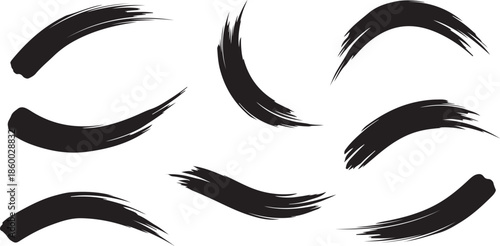 Dark Gray Brush Strokes Arranged in a Visually Appealing Abstract Pattern