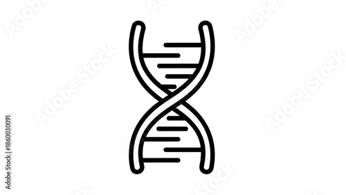 DNA Double Helix Molecular Structure Icon.