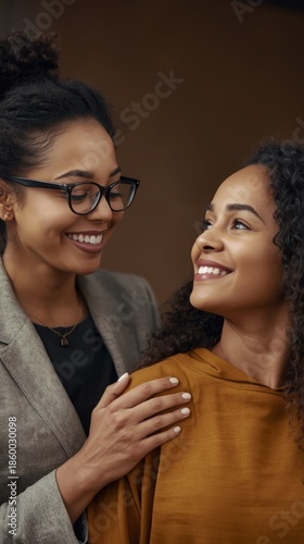 Two women sharing a joyful moment