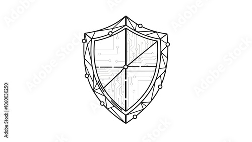 Digital Shield Security Protection Technology Concept.