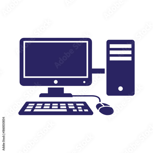 Desktop Computer Icon Vector Illustration