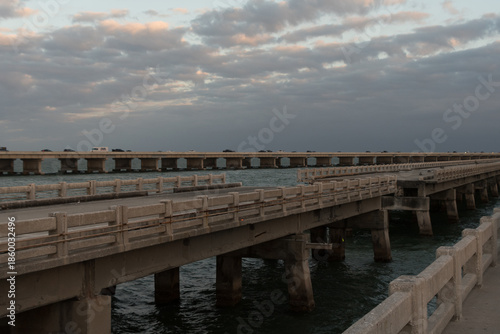 Fishing Pier Leading Toward Sunshine Skyway Bridge, Florida