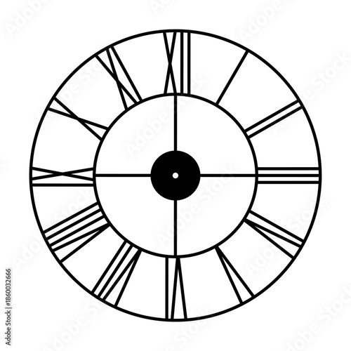 Vintage wall clock template for laser cutting