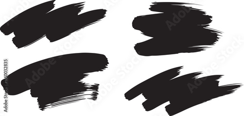 Abstract Dark Brush Strokes on a Black Background, Four Elements