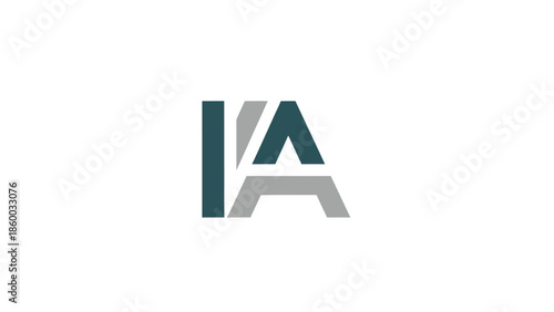 IA logo design with a modern and professional appearance, simple and clean.