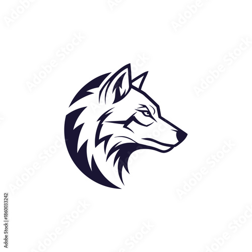 Intense wolf head illustration showcasing strength and determination in profile view.