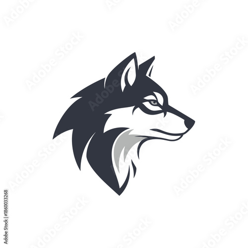 Intense gaze of a majestic wolf head, a symbol of strength and focus.