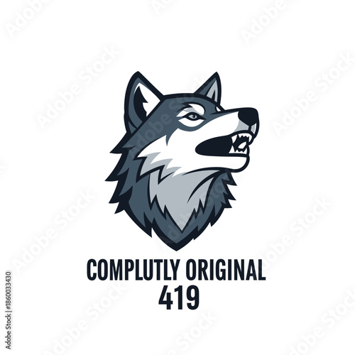 Intense wolf head illustration with sharp teeth and detailed fur design.