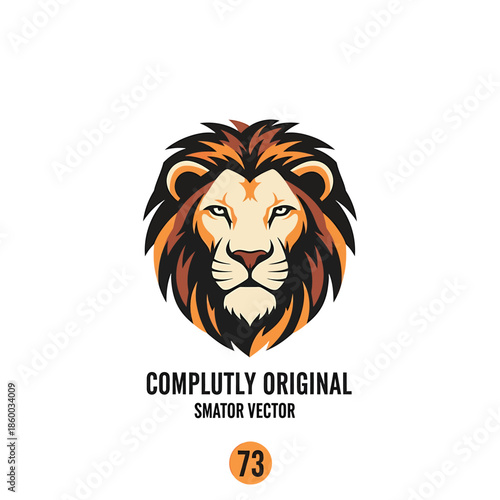 Majestic lion head illustration showcasing strength and regal presence in vibrant colors.