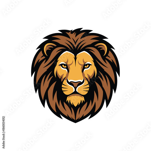 Majestic lion head illustration showcasing strength and regal presence in vibrant colors.