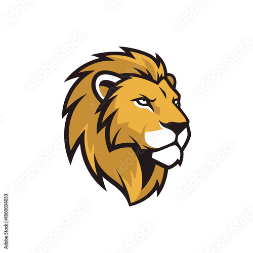 Majestic lion head illustration showcasing strength and regal presence in vibrant colors.