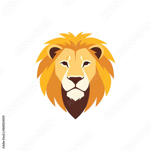 Majestic lion head illustration, showcasing strength and regal presence, perfect for branding.