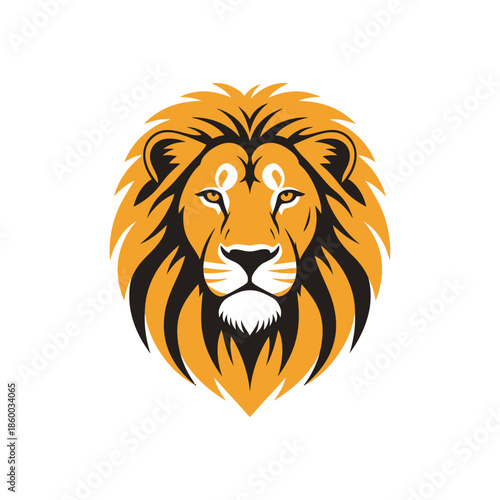 Majestic lion head illustration showcasing strength and regal presence in vibrant colors.