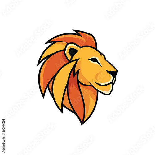 Majestic lion head illustration showcasing vibrant colors and bold design elements.
