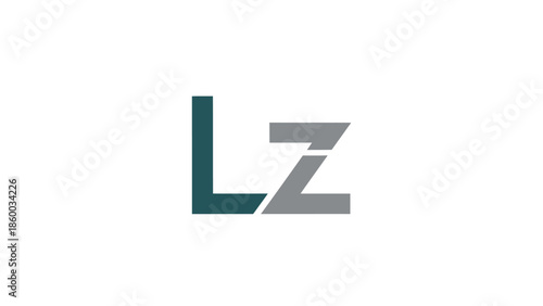 Free Download LZ logo design with teal and gray color scheme on white background. - GFXLoad
