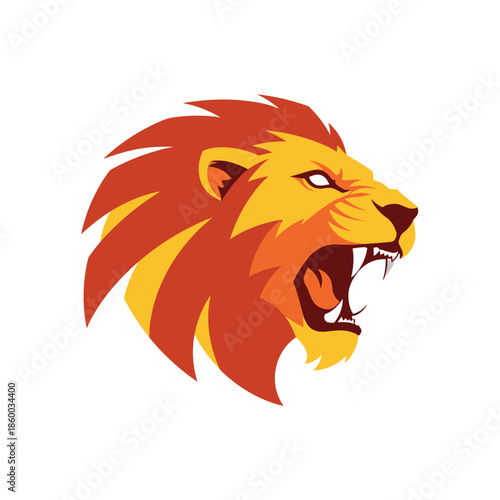 Majestic lion roaring with fierce expression and powerful presence, showing dominance.