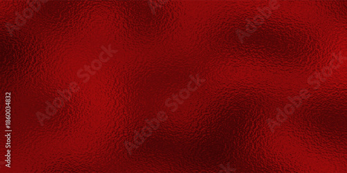 Red frosted foil texture glass effect background. Red on metal surface , Light on texture
