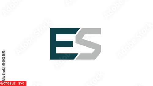 Modern ES logo design with a stylish and professional appearance.