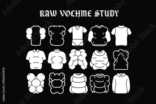Raw Volume Clothing Silhouette Study for Streetwear Fashion Design