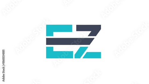 Modern EZ logo design with a unique and stylish appearance for branding.