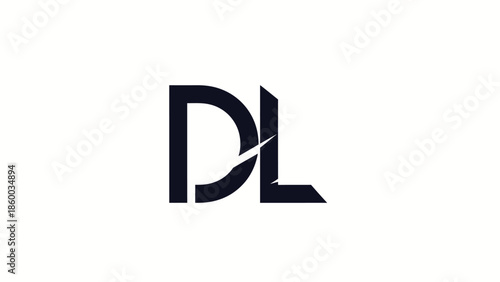 Modern DL Logo Design with a Creative Slash Element on White Background.