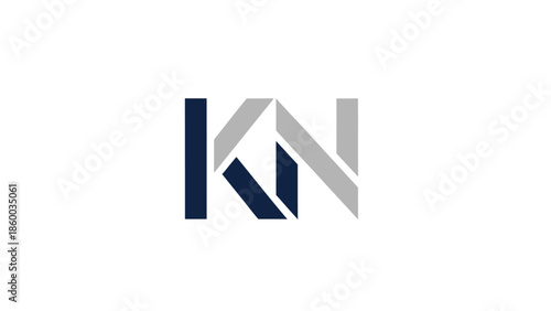 Modern KN Letter Logo Design with Geometric Style for Branding.