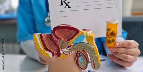 Foto Doctor makes diagnosis and gives advice on treating male erectile dysfunction