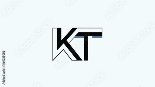 Modern KT Logo Design with Geometric Shapes and Minimalist Style.
