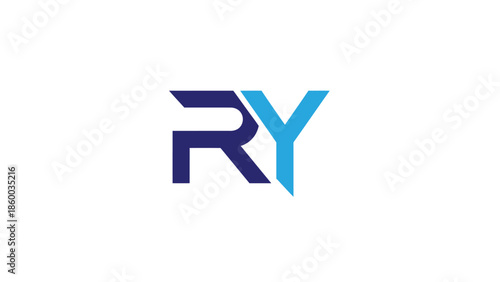 Modern RY logo design with a stylish and professional appearance.