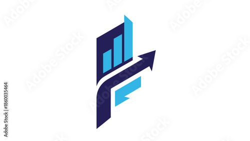 Financial growth and progress represented by a modern logo design.