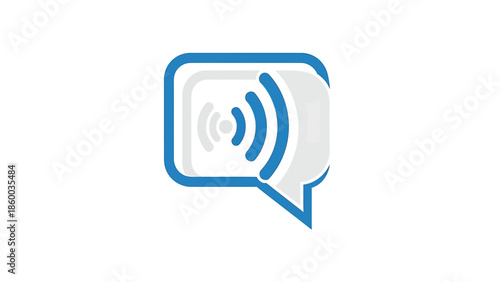 Modern communication icon representing voice message and audio transmission.