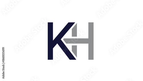 Modern minimalist logo design featuring the intertwined letters K and H in a stylish manner.