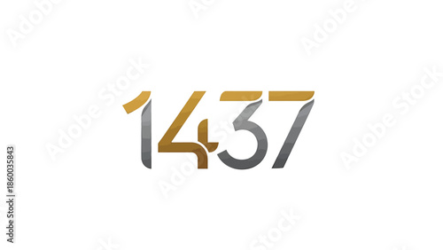 Modern numerical logo design featuring the numbers one, four, three, and seven.