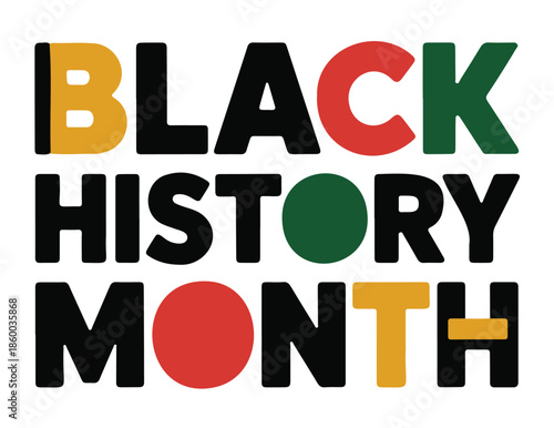 Black History Month Celebration Vectot on a White Background