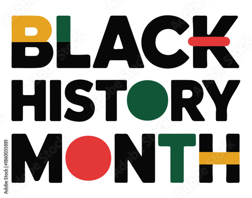 Black History Month Celebration Typography Vectot on a White Background