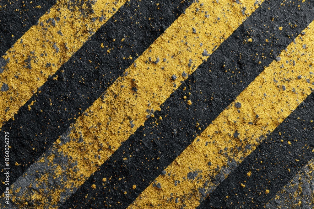 Fototapeta premium Striking black and yellow diagonal stripes create an impactful abstract design showcasing textured patterns and bold contrasts for artistic expression